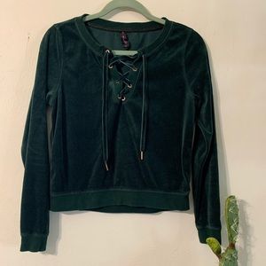 Betsey Johnson emerald velour tracksuit